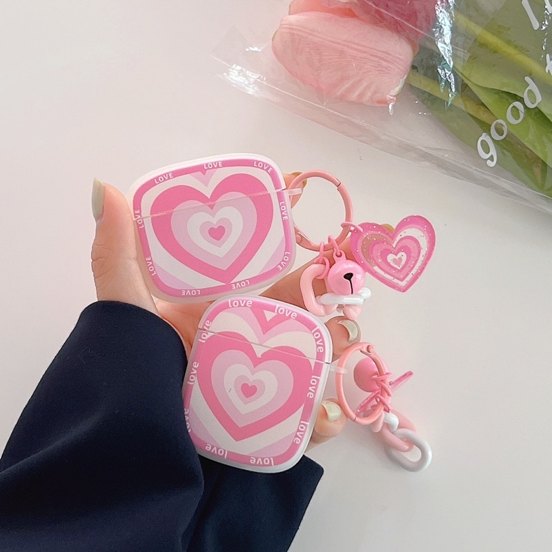 Triple Pink Heart Softcase for Airpods 1/2 Pro 3 Case Airpods Lucu