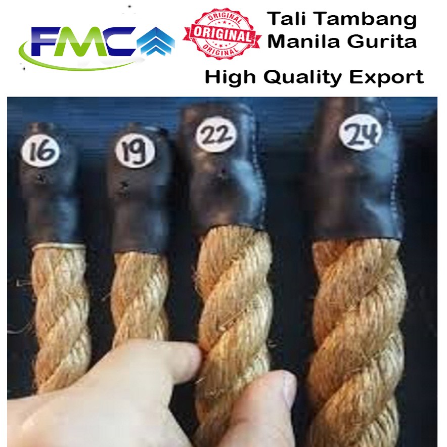 Tali Tambang 16mm 19mm Permeter Tali Tampar Tali Manila Tali Goni Tali Dadung Coklat Tali Kapal Tali Besar Jumbo