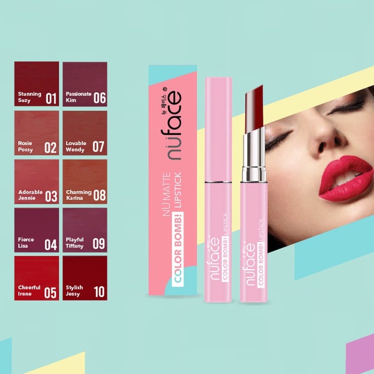 ✦SINAR✦ Nuface Nu Matte Color Bomb Lipstick - Lipstick Matte It's Color Bomb