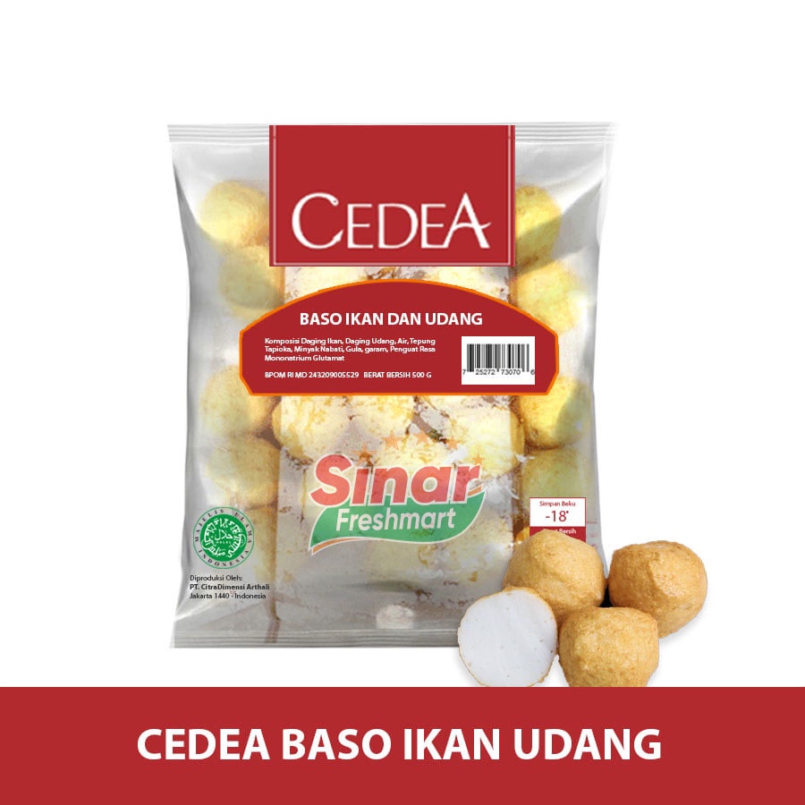 

[SINAR.FRESHMART] CEDEA Baso Ikan Udang / Bakso Ikan Udang [500g]