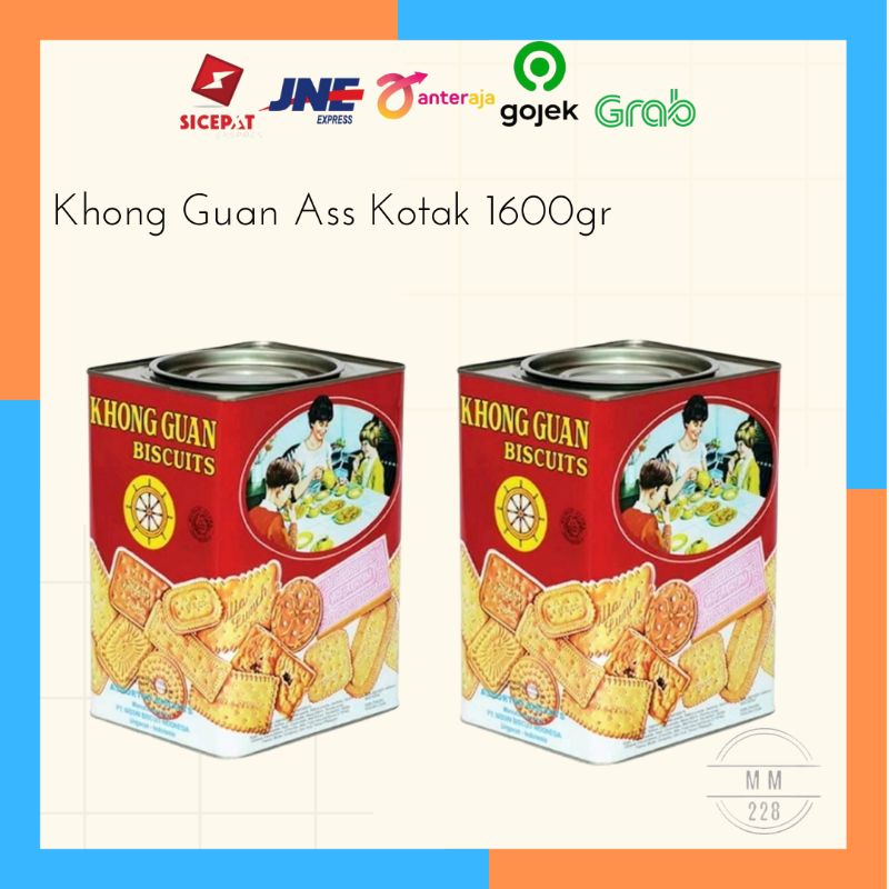 Khong guan kaleng biskuit khong guan 1600gr khongguan ass kotak