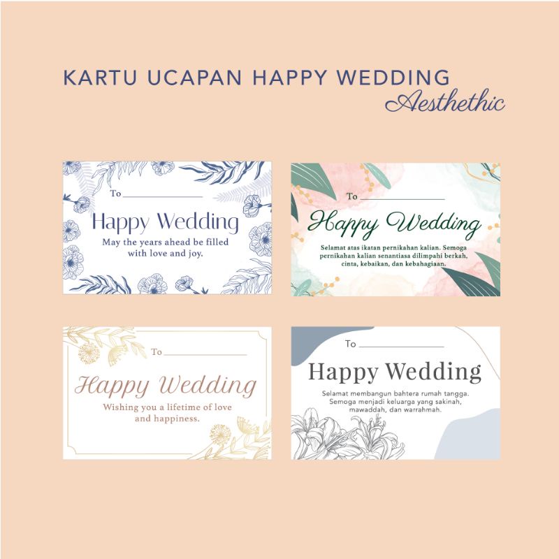 Jual Kartu Ucapan Happy Wedding Aesthetic Fancy Happy Wedding Cards Shopee Indonesia 1135