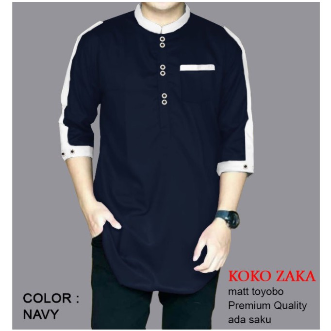 4 Size,7 Warna KOKO ZAKA,Baju Koko Muslim Pria Terbaru,Terkini dan Terlaris