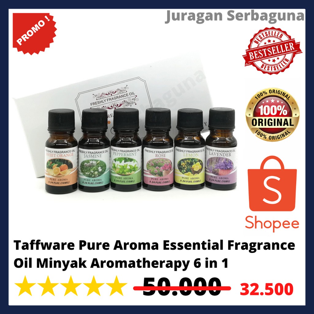 Taffware HUMI Pure Aroma Essential Fragrance Oil Minyak Aromatherapy 6 in 1 10ml - RHJY