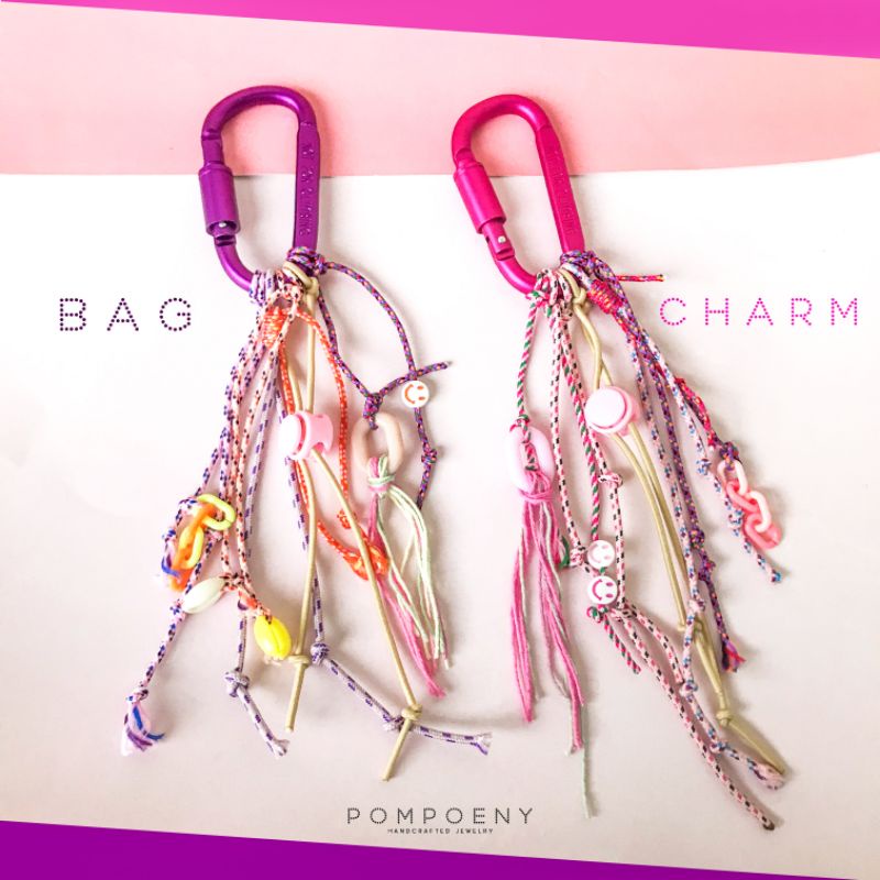 Bag Charm / Carabiner Bag Charm / Tali Tas / Keychain / Bags Charm Handmade  - POMPOENY