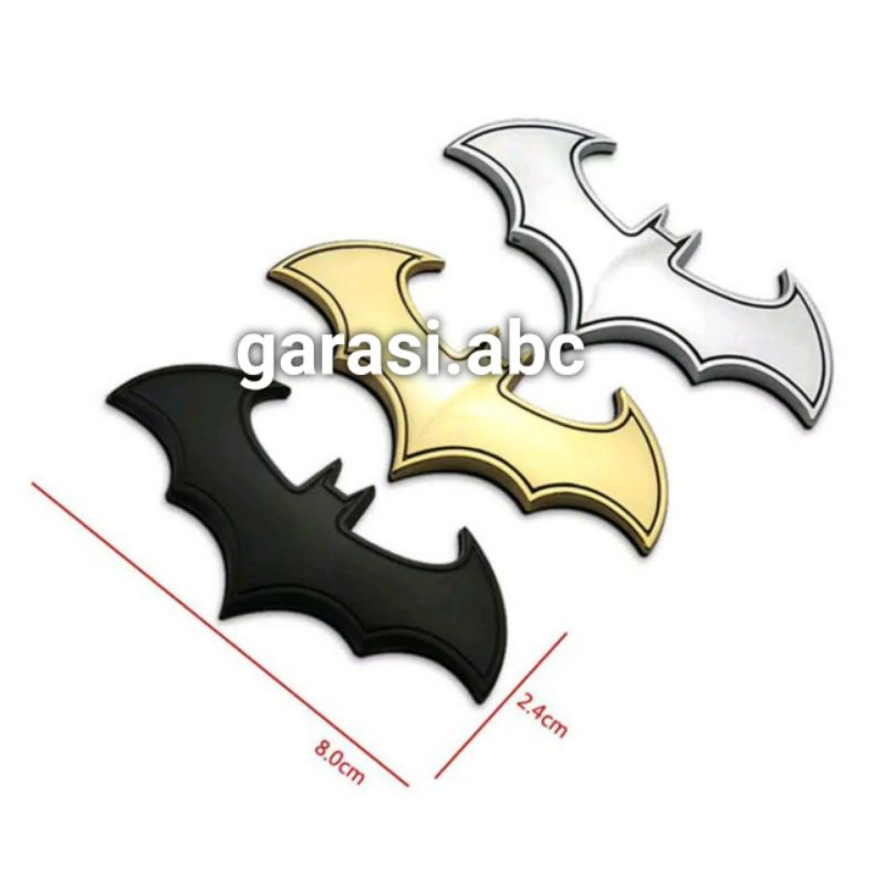 Stiker Emblem Badge Batman Timbul 3D Sticker Tulisan Logo Krom Chrome Kelelawar Metal Hitam Emas Body Bodi Fender Mobil Sepeda Motor 3 D Dimensi