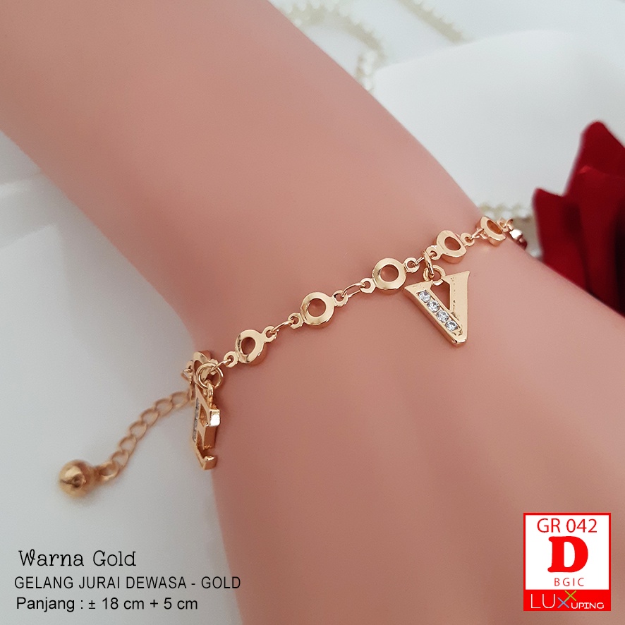 GR 042 Gelang Tangan Wanita Dewasa Model Dua Layer Gelang Xuping Huruf LOVE Luxx Xuping