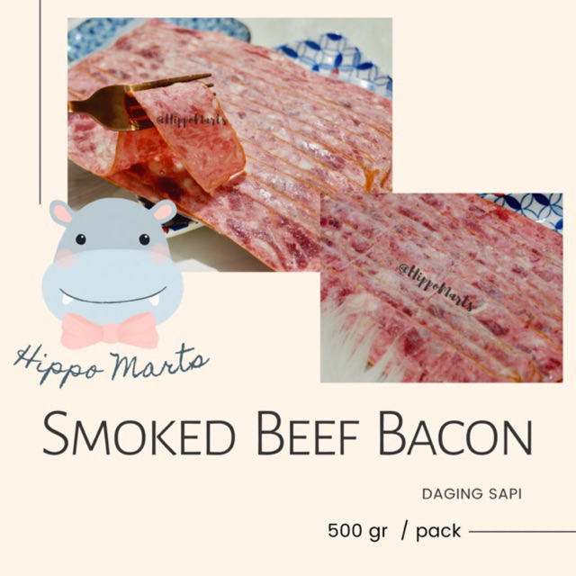 Smoked Beef  Bacon ( Daging Sapi )  500gr