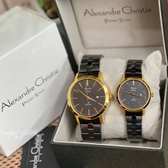 JAM ALEXANDRE CHRISTIE ORIGINAL AC 1007 BLACK ROSEGOLD READY TERMURAH