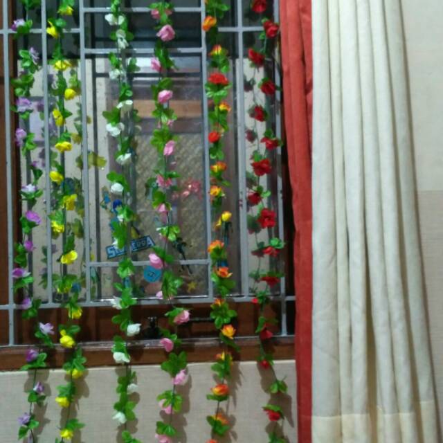 BUNGA MAWAR RAMBAT PLASTIK KECIL 100 B8331 BUNGA ARTIFICIAL HOME DEKOR BUNGA MAWAR PLASTIK