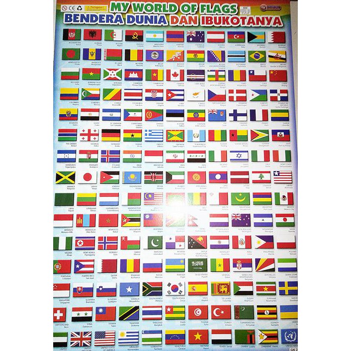 poster anak anak pengenalan bendera negara Shopee Indonesia