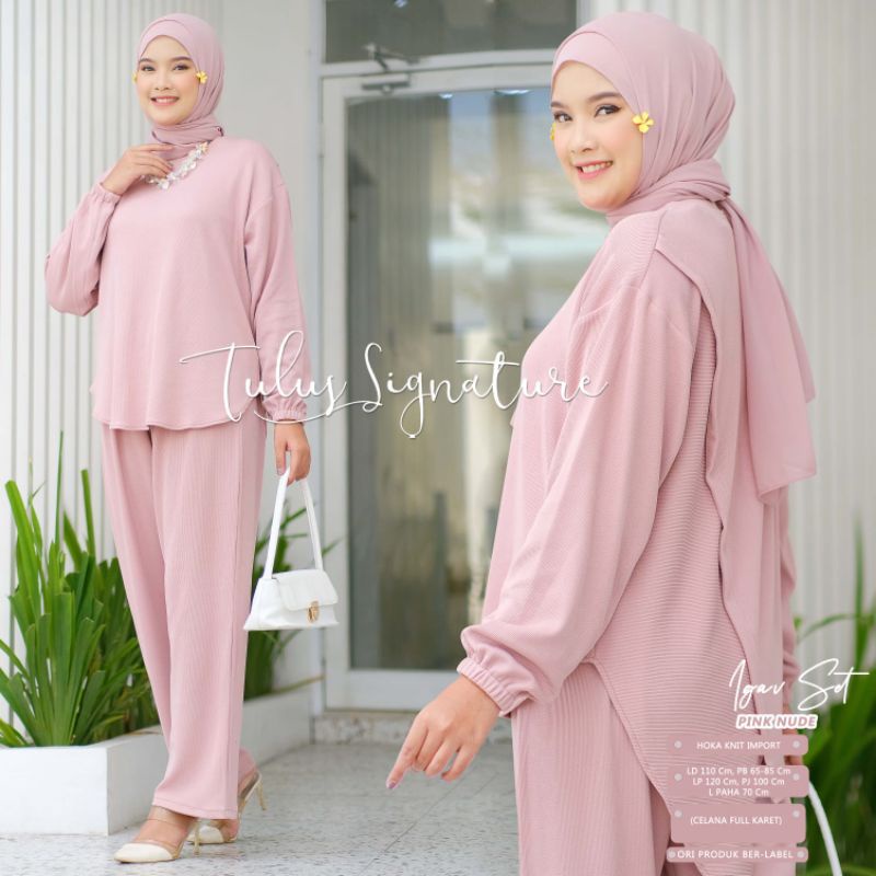 IGAV SET BY TULUS SIGNATURE / ONE SET WANITA MUSLIMAH / Setelan polos