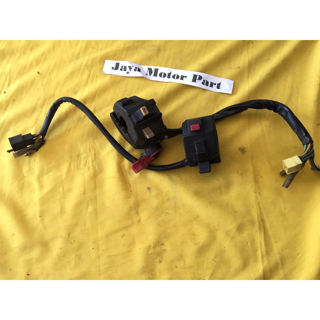 HOLDER SAKLAR LAMPU STATER SET KIRI KANAN SUZUKI SHOGUN KEBO TORNADO SATRIA 2TAK SECOND ORIGINAL