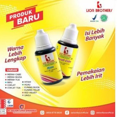 

lion brother pewarna kemasan botol 35 ml
