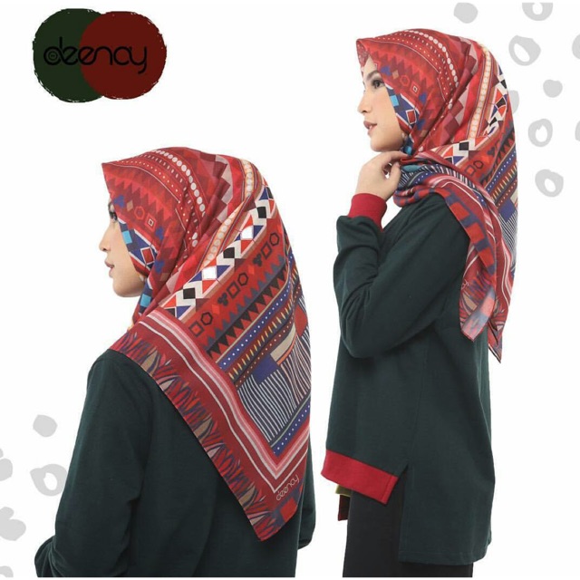 Deenay Scarf Motif Verde Red