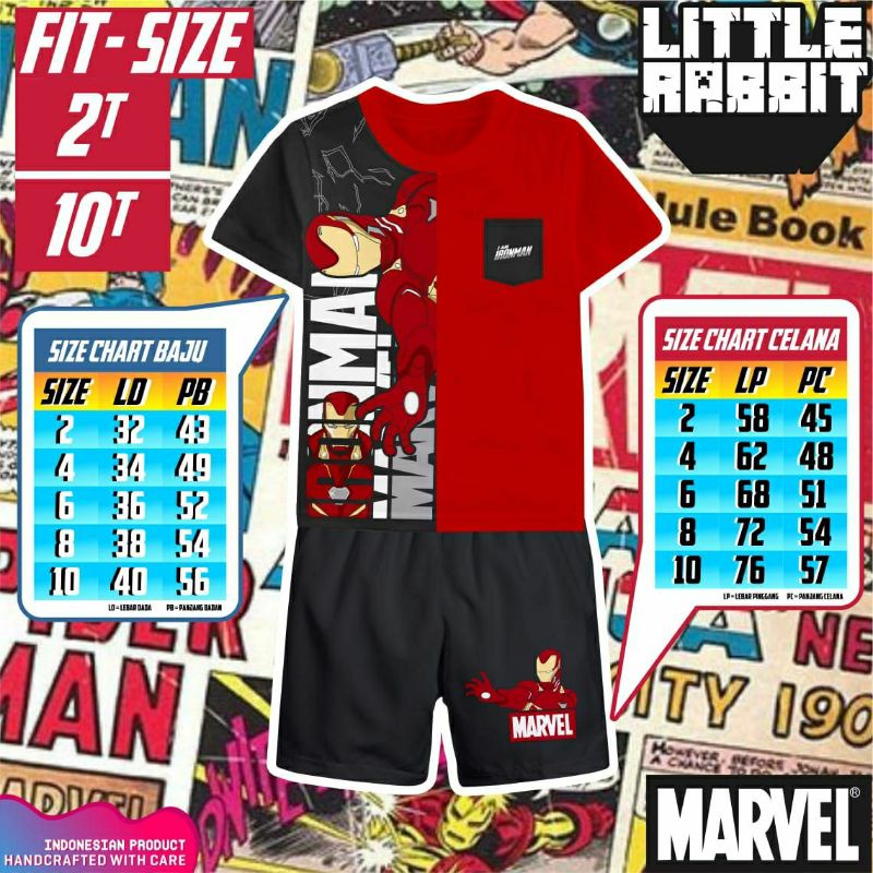 setelan comic vs marvel 2-10Th/setelan anak laki-laki marvel/setelan superhero