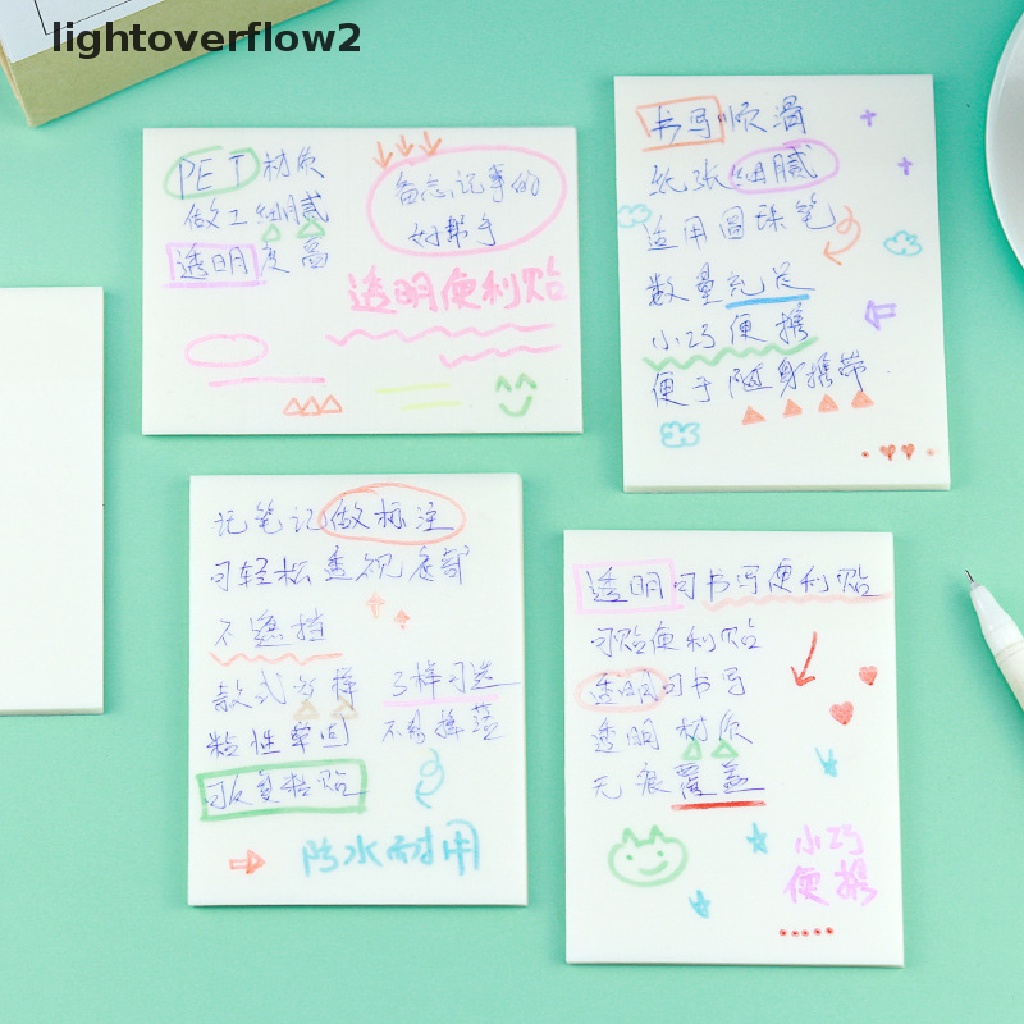 (lightoverflow2) Sticky notes / Memo Transparan Dengan Stiker Gosok