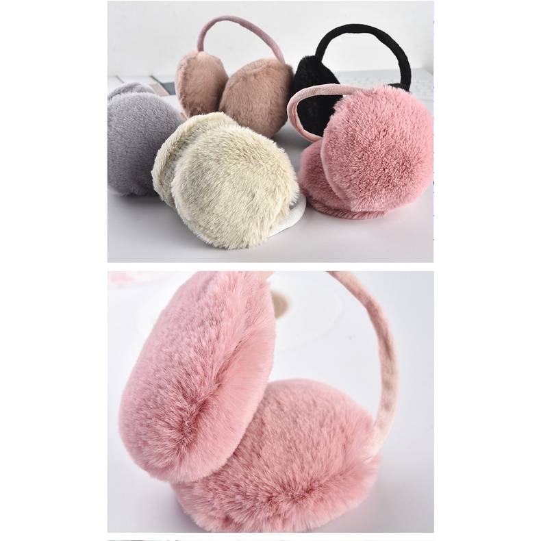 EMB unisex earmuff dewasa penutup pelindung penghangat telinga bulu halus