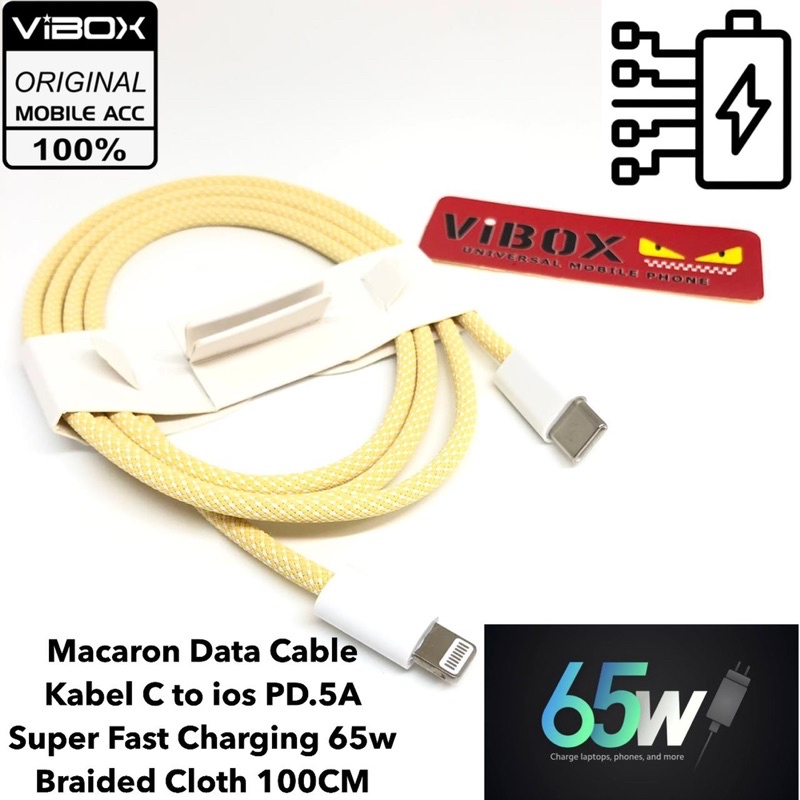 KABEL DATA MACARON 100CM VIBOX KABEL C TO IOS PD.5A SUPER FLASH CHARGING