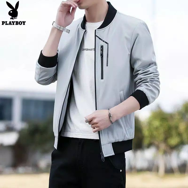 jaket bomber pria bahan taslan JN import murah