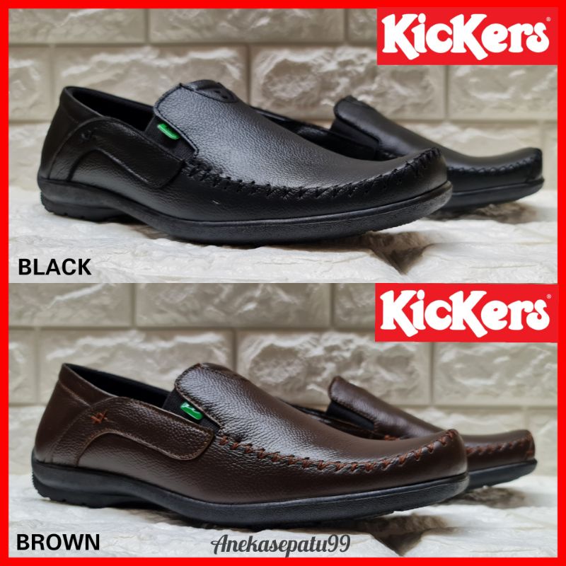 SEPATU PANTOFEL PRIA KICKERS KULIT ASLI GARANSI / SEPATU KERJA COWOK FORMAL WEDDING PESTA RESMI