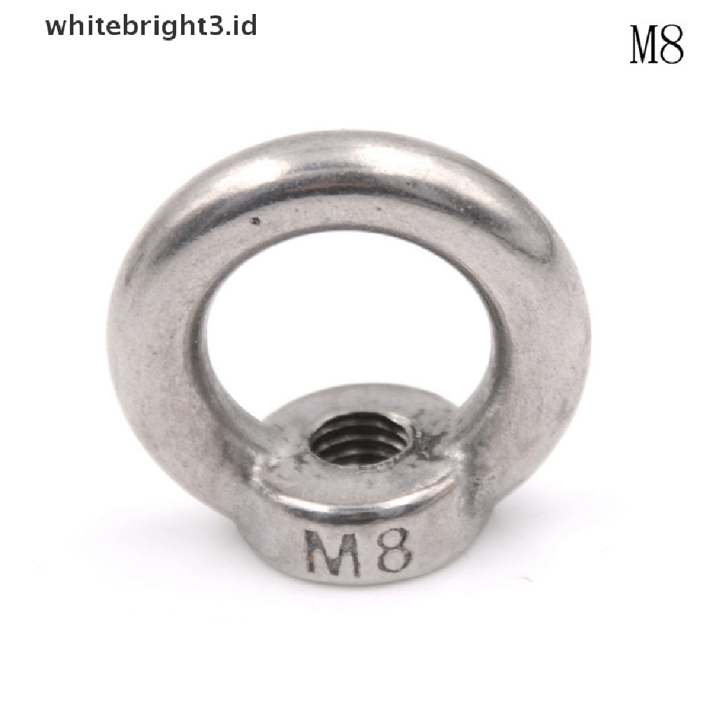 (whitebright3.id) M5 / M6 / M8 / M10 / M12 304 Cincin Pengangkat Mur Bahan Stainless Steel