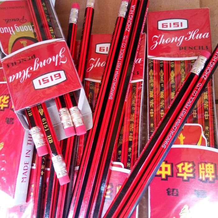 

TERLARIS Pensil HB Zhonghua ASLI/Pensil HB Zhong Hua Merah