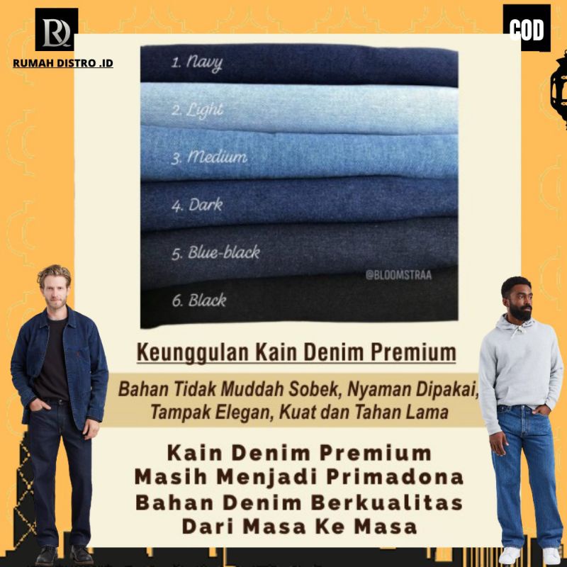 Celana Jeans Pria BIg Size Jumbo ukuran 36 Sampai 46 Model standar ini