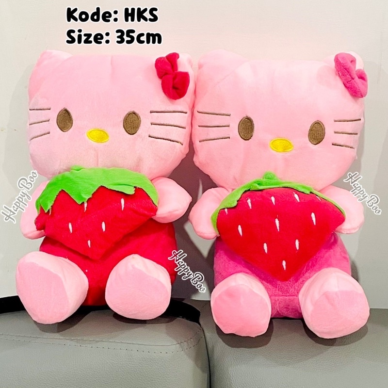 boneka hello kitty strawberry pink hks 35cm boneka hk kitty pink