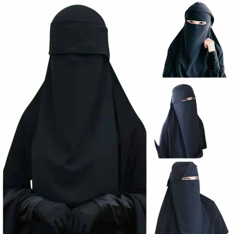 Niqab Poni Polos Chiffon Silk - Niqob Poni Cadar Poni