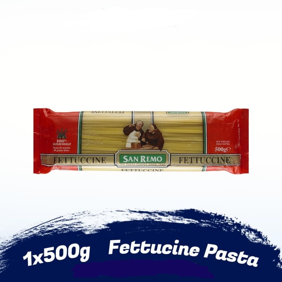 MIE PASTA FETUCCINE SAN REMO 500GR GANDUM DURUM BPOM RI FETUCINI