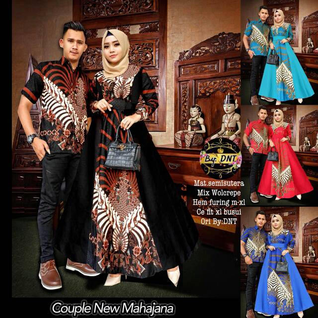 Batik Couple Semi Sutera NEW MAHAJANA Gamis Sarimbit