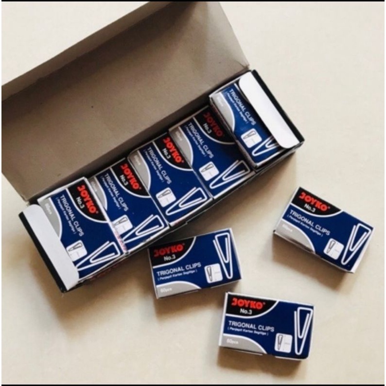 

TRIGONAL CLIP/KLIP/PENJEPIT KERTAS JOYKO NO 3/1 PACK ISI 10 BOX
