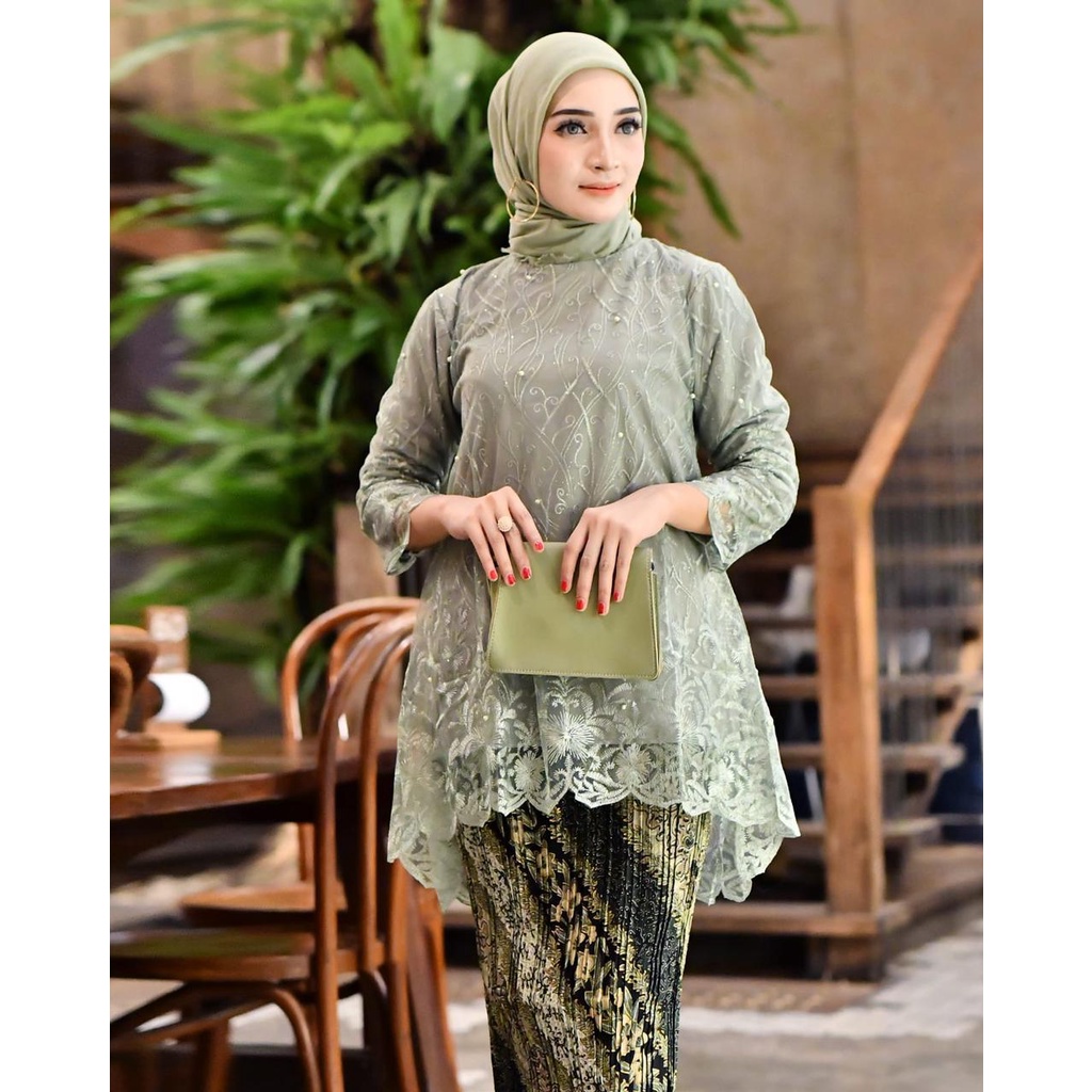 Kadai.baju | Atasan kebaya blouse adzkia | Kebaya modern | outfit baju pesta lamaran pernikahan wisuda Size M L XL XXL