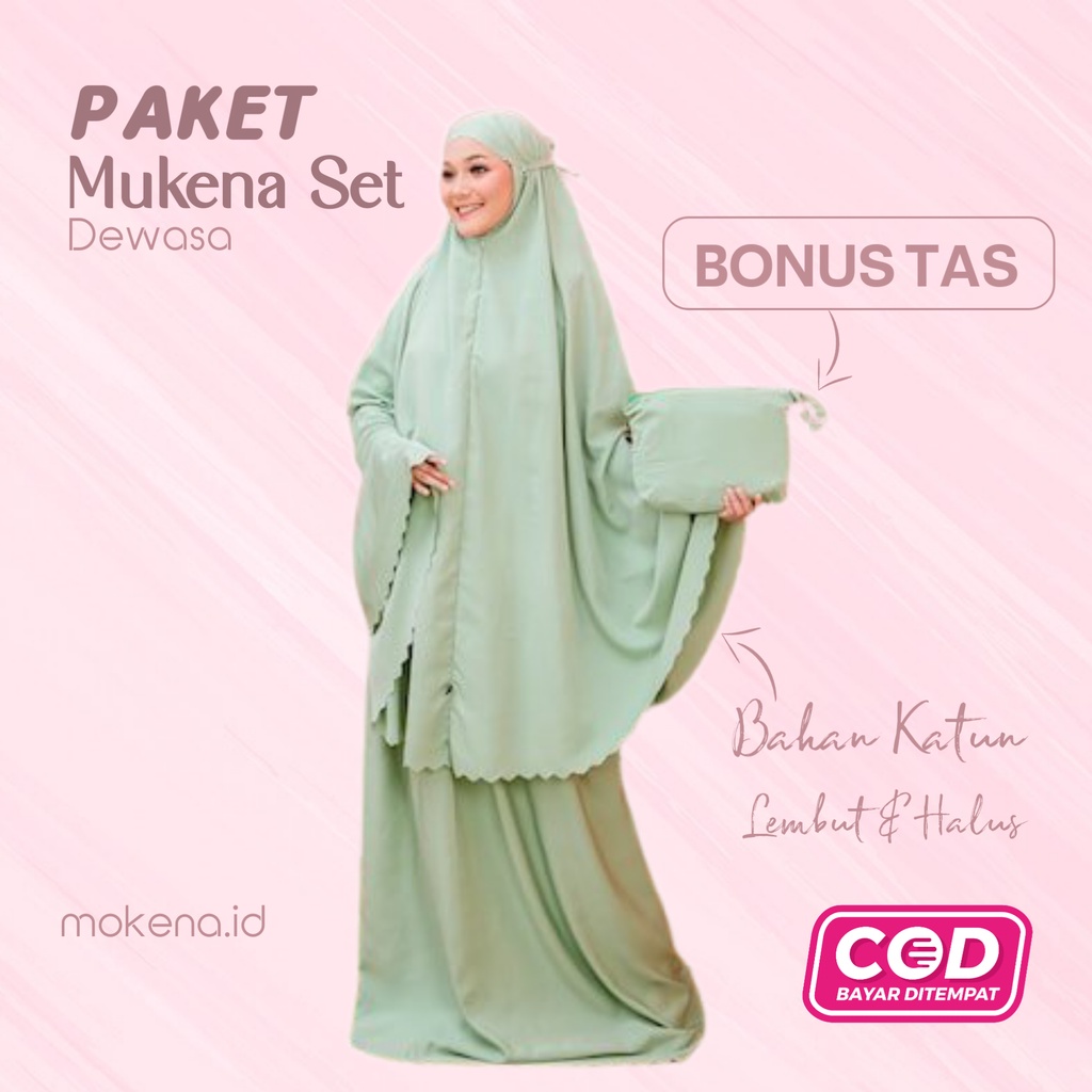 Mukena Mukenah Travel Traveling Bali Dewasa Jumbo Terbaru Polos Bahan silky Premium Halus Adem Lembut By MOKENA Maira 2 in 1 Mukena Khadijah Tasik Tasikmalaya fahijablove belimukena