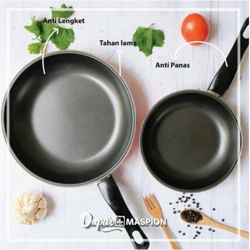 FRIPAN MASPION Teflon Maspion Anti Lengket Bundle 2pcs 18cm + 23cm Non Stick Fry Pan Penggorengan