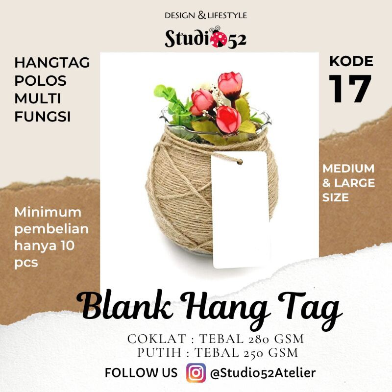 

Hang Tag Polos Kotak Tebal Multifungsi kode 17