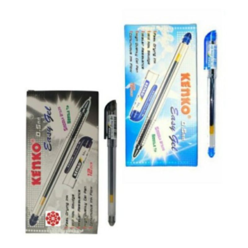 

KENKO GEL PEN Easy 0,5mm Gel warna hitam dan biru (1pcs)