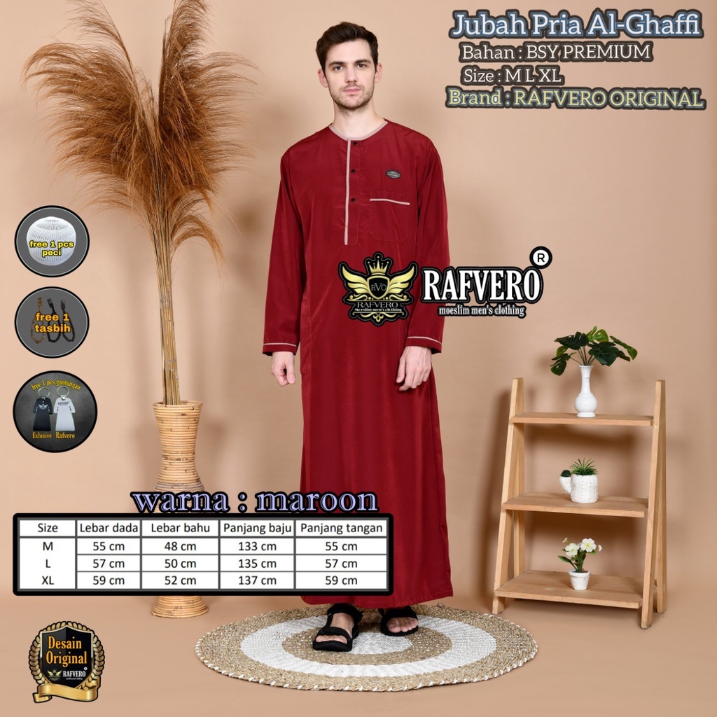 Pakaian Muslim Jubah Pria Gamis Laki laki Baju Koko Cowok Original Rafvero Al Ghaffi