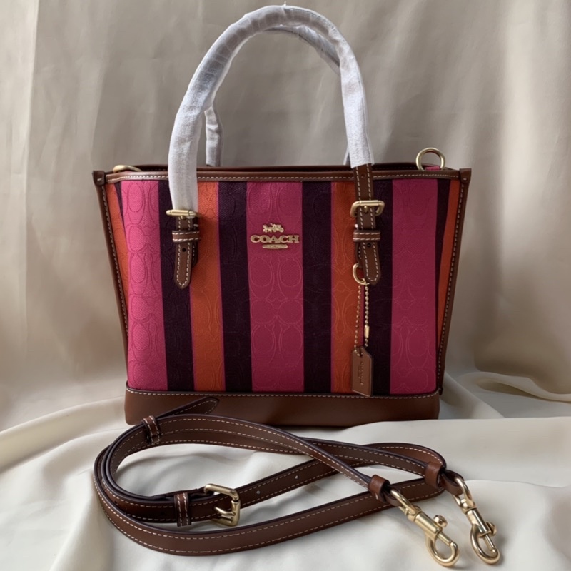 Coach Mollie Tote 25 In Signature Jacquard With Stripes(C4086)