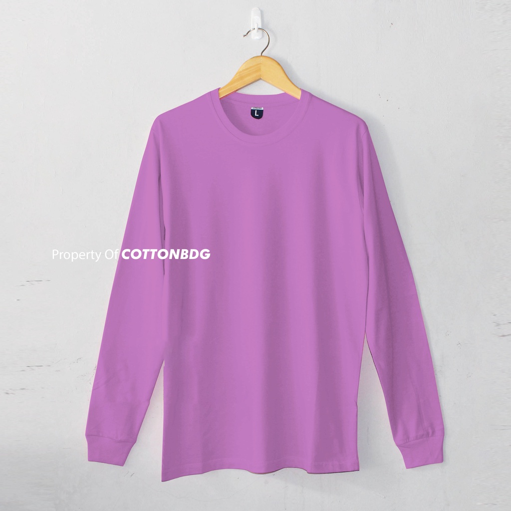 KAOS POLOS LILAC PRIA WANITA LENGAN PANJANG UKURAN S-XL BAHAN COTTON COMBED 30S ORGINAL