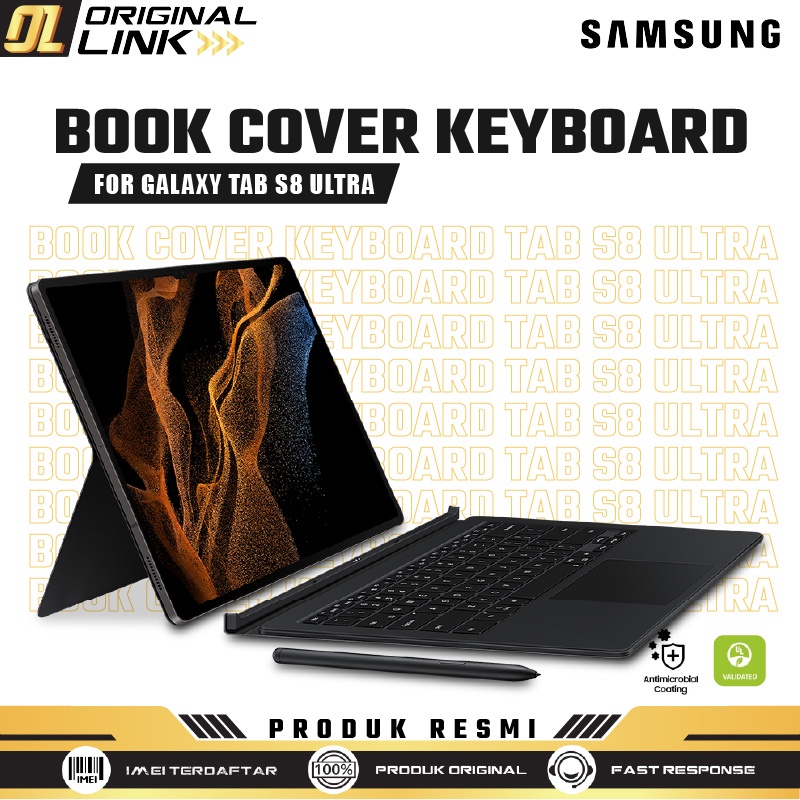 Case Samsung Galaxy Tab S8 Ultra Keyboard Book Cover Casing Bookcover