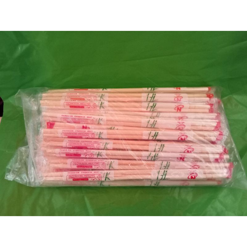Sumpit Bambu Sepasang + Tusuk Gigi isi 50pcs | Sumpit Panda - Sumpit Koki Panda