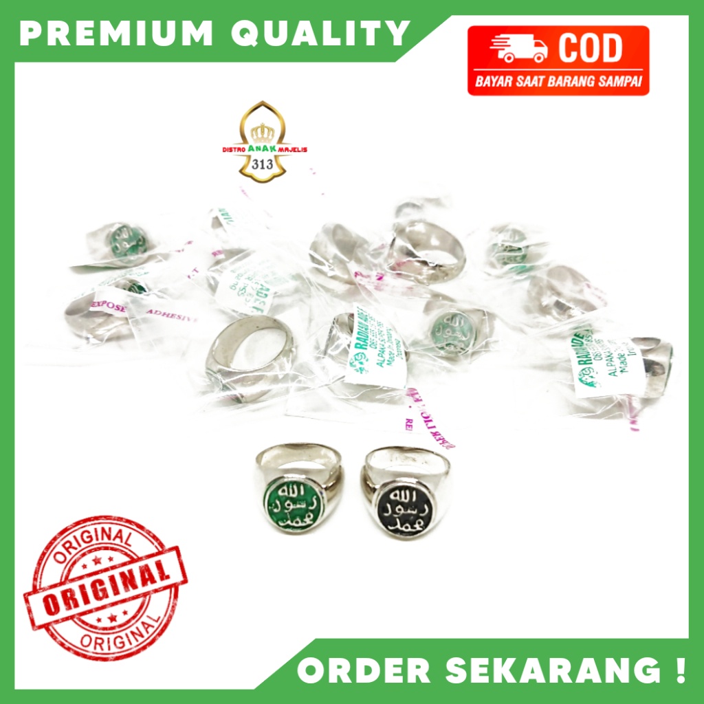 Cincin Alpaka Terompah - Allah Rasulullah Muhammad BEST SELLER / Cincin Terompah Nabi / Cincin Rasul