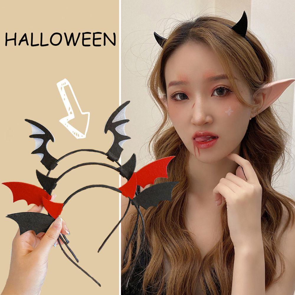 Bando Desain Labu Devil Wings Spider Halloween Non slip Untuk Wanita