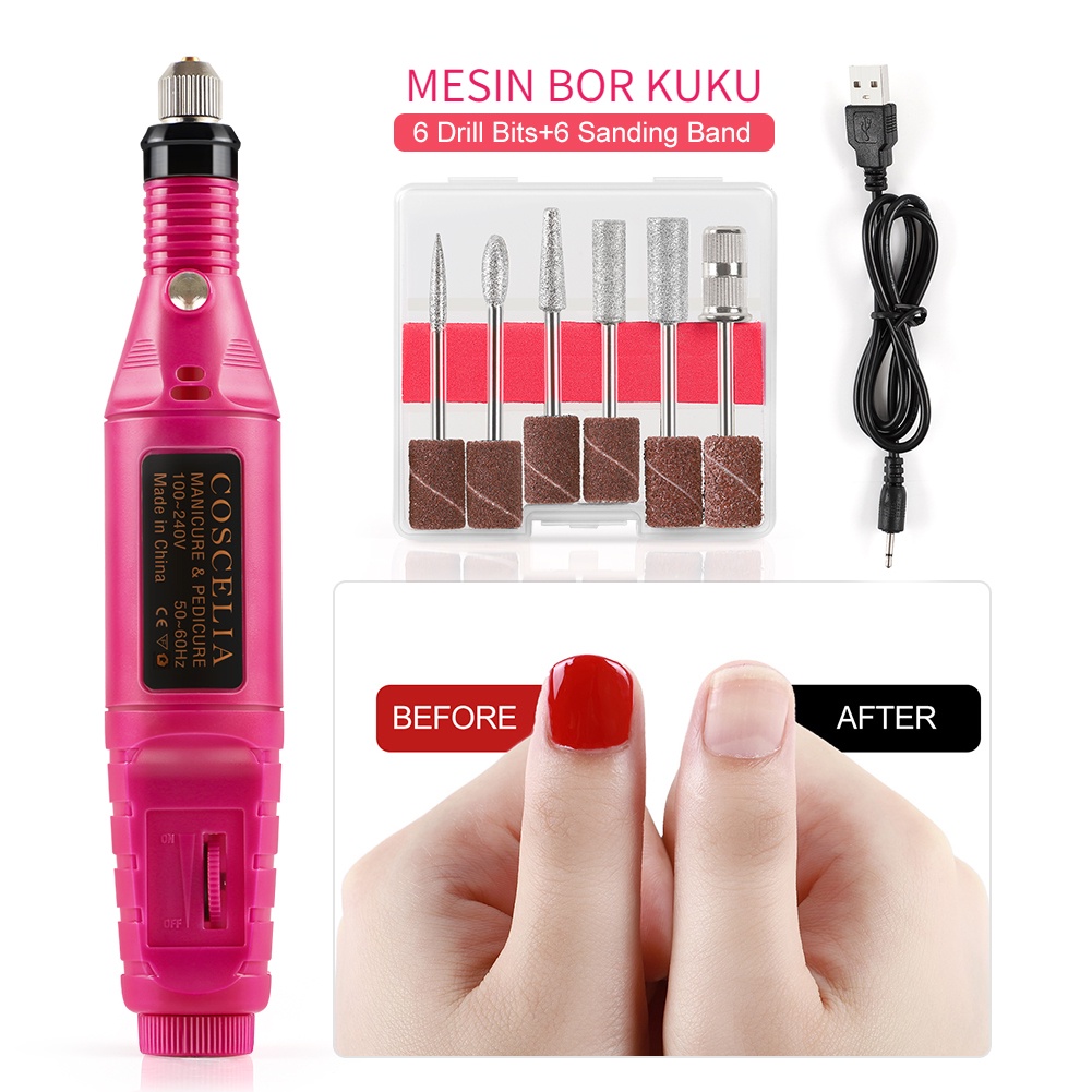 Electric Nail Drill Grinding Manicure Machine Mesin Kikir Amplas Kuku Listrik Nail Art Pen Pedicure