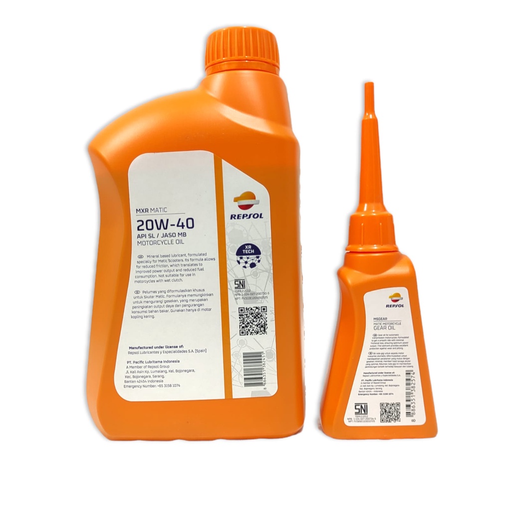 PAKET OLI REPSOL MXR MATIC 20W40 1 LITER DAN 1 GARDAN 120ML NMAX PCX