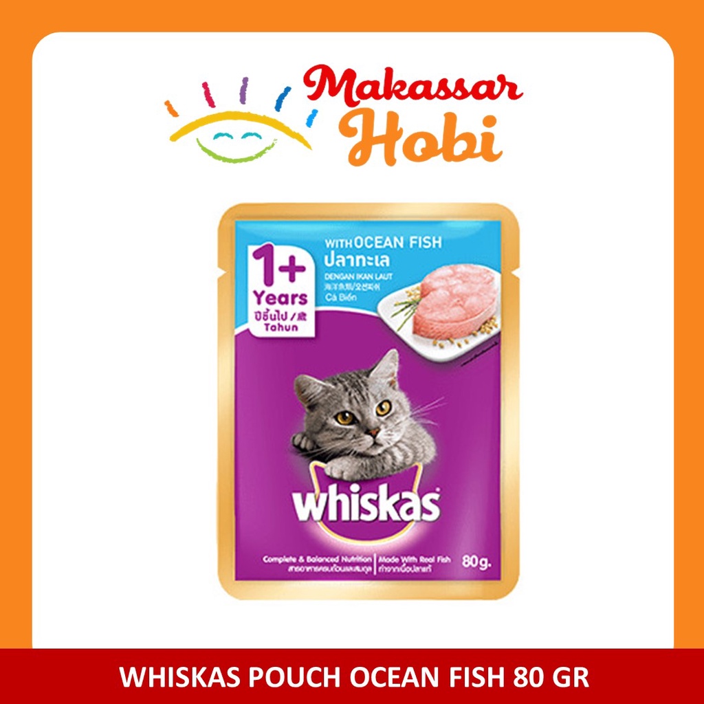 Makanan Kucing WHISKAS ADULT 85gr 85 gr gram Sachet Pouch Saset Basah Rasa Tuna Ocean Fish Mackerel Salmon Senior Murah Wet Catfood Cat Food