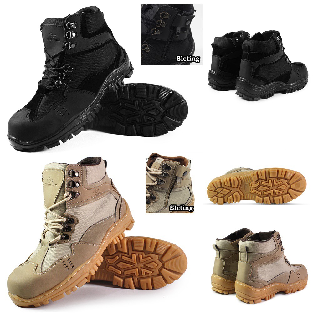 SM88 - Sepatu Pria Crocodile Indicator Sleting Boots Safety Cowok Hiking Outdoor Septi Bots Murah