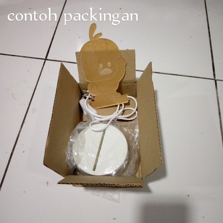 Lampu Hias LED 3D motif Happy Birthday Transparan Lampu Tidur 3D lampu pajang HBD (3 warna cahaya lampu)